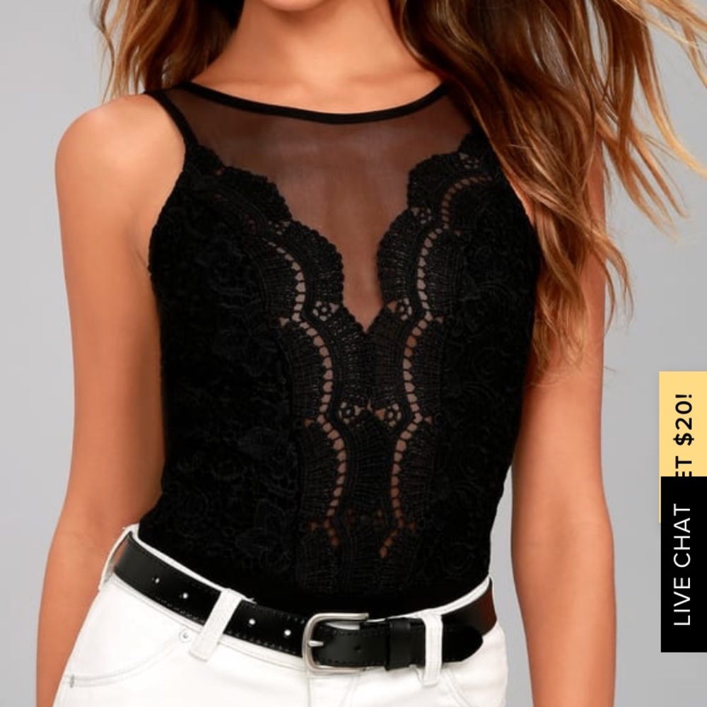 Cali cantina black lace bodysuit